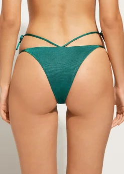 Bas De Maillot Bresilien A Fines Lanieres En Fibre Metallique Hollywood