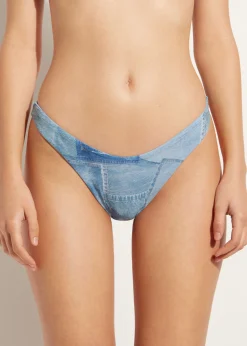 Bas De Maillot Bresilien Denim Echancre Ibiza