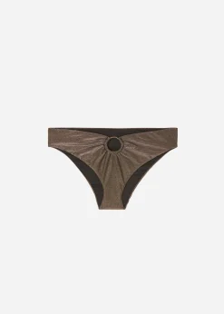 Bas De Maillot Taille Haute En Fibre Metallique Hollywood