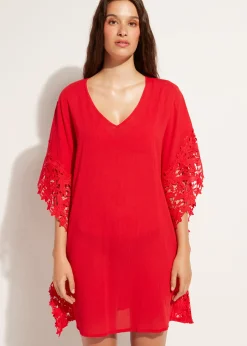 Caftan En Dentelle Macrame Fleuri