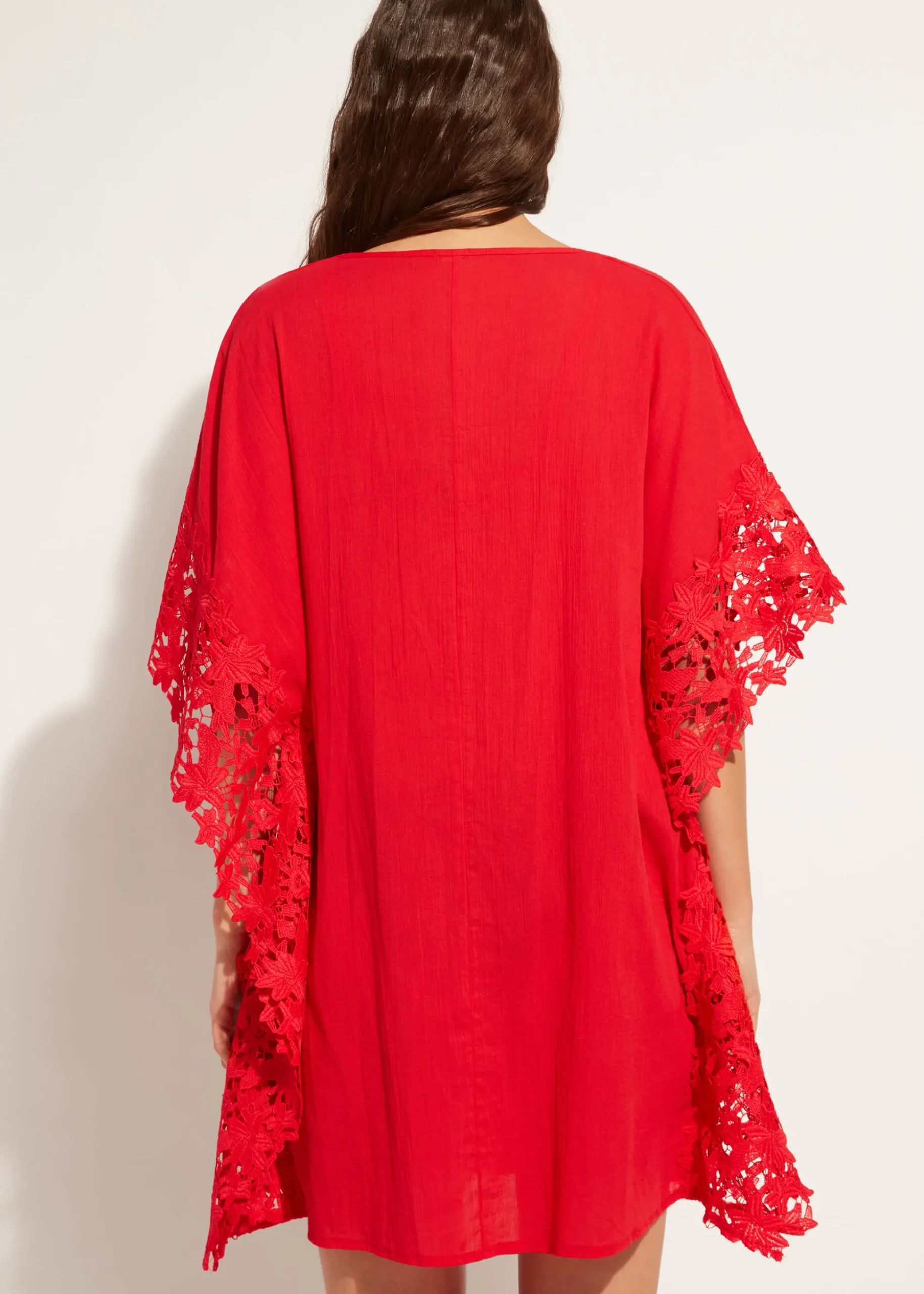 Caftan En Dentelle Macrame Fleuri