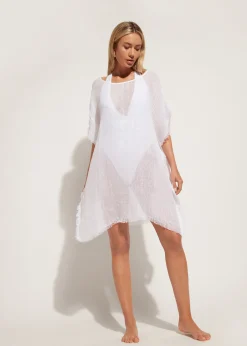 Caftan En Filet De Lin Avec Franges