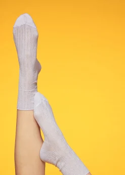 Chaussettes Basses A Maille En Epis Avec Paillettes