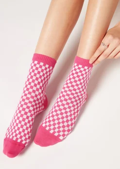 Chaussettes Basses A Motif A Carreaux