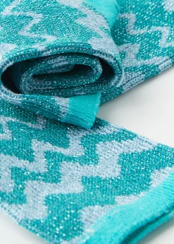 Chaussettes Basses A Motif De Vagues Avec Paillettes