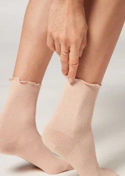 Chaussettes Basses Cotelees