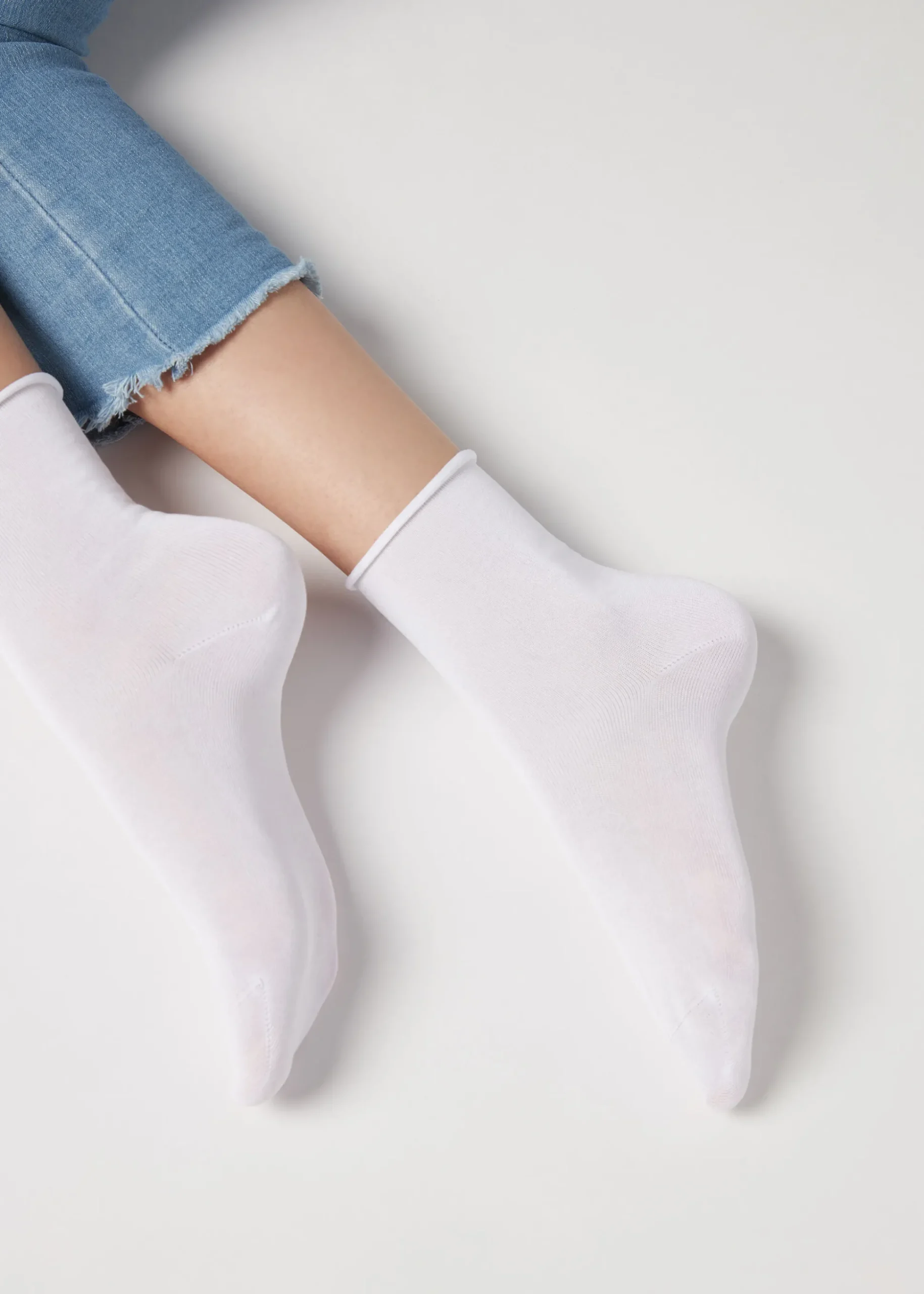 Chaussettes Courtes A Bords Francs En Fil D'Ecosse