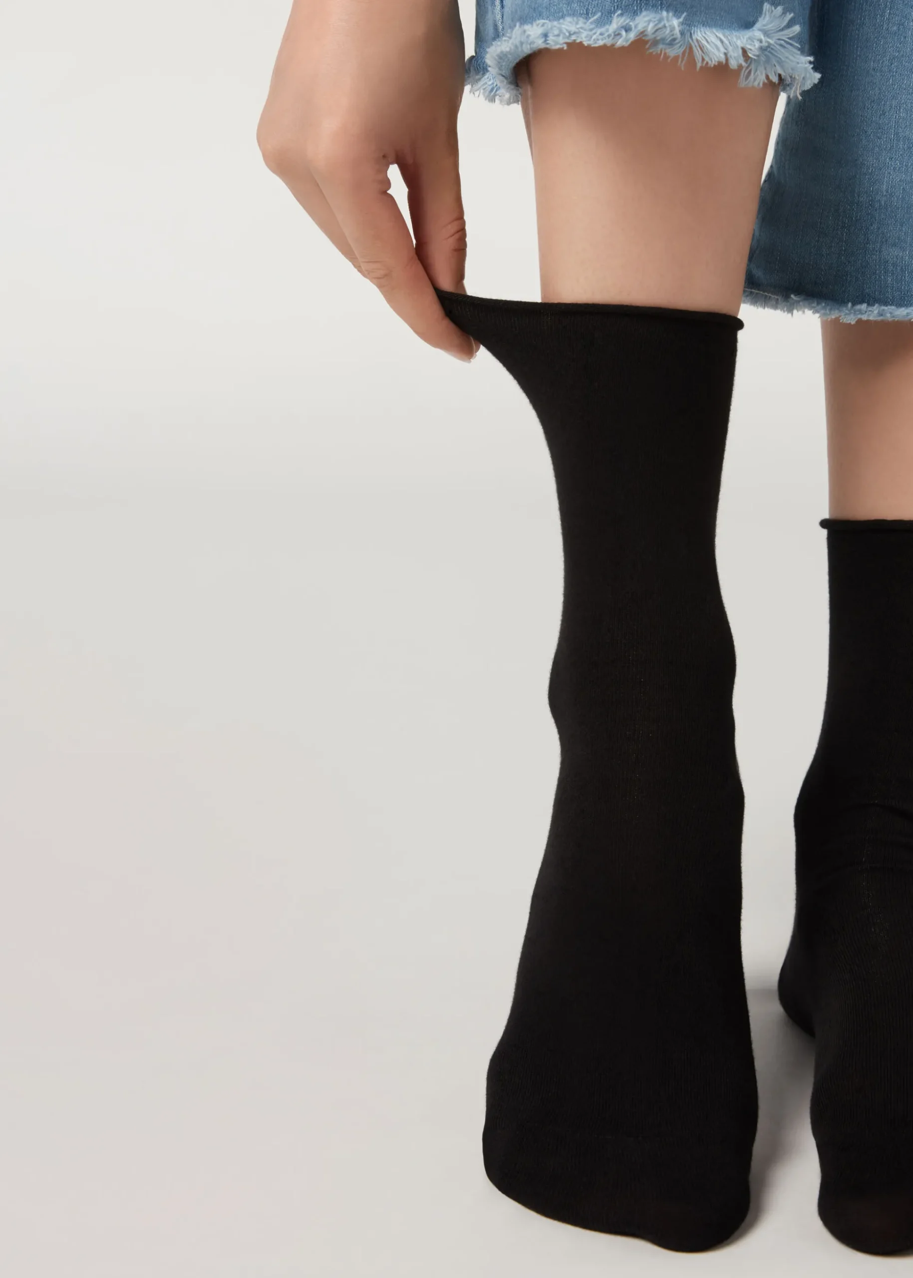 Chaussettes Courtes A Bords Francs En Coton