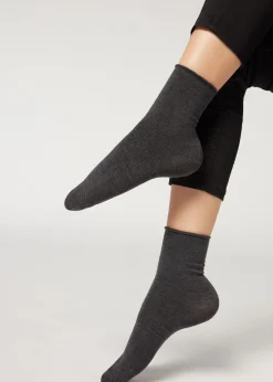 Chaussettes Courtes A Bords Francs En Laine Et Coton