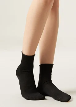 Chaussettes Courtes A Bords Francs En Fil D'Ecosse