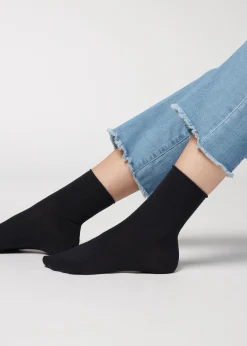 Chaussettes Courtes A Bords Francs En Laine Et Coton