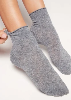 Chaussettes Courtes Avec Lin Et Viscose