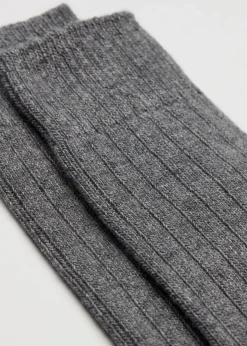 Chaussettes Courtes Cotelees Avec Laine Et Cachemire Pour Homme
