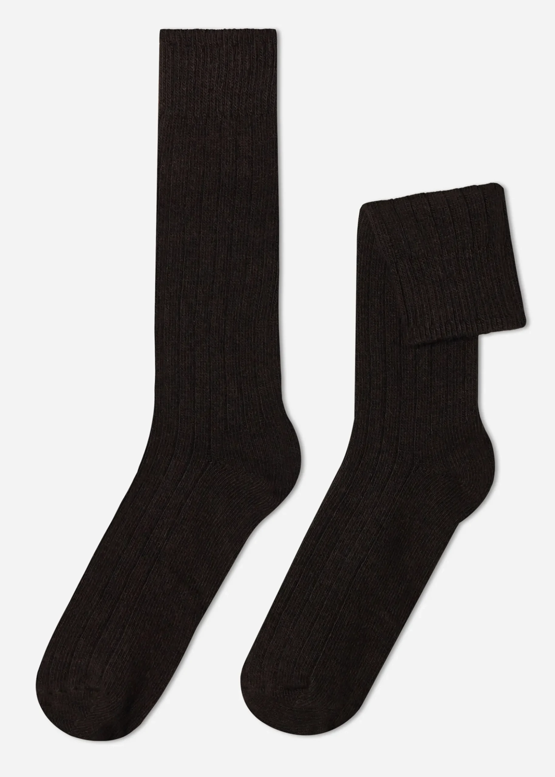 Chaussettes Courtes Cotelees Avec Laine Et Cachemire Pour Homme