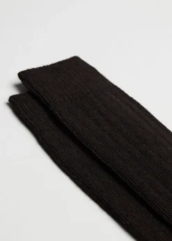 Chaussettes Courtes Cotelees Avec Laine Et Cachemire Pour Homme
