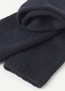 Chaussettes Courtes Cotelees En Laine Et Cachemire