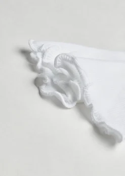 Chaussettes Courtes Cotelees Avec Bordure Romantique