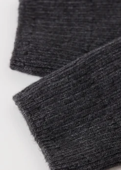Chaussettes Courtes Cotelees En Laine Et Cachemire