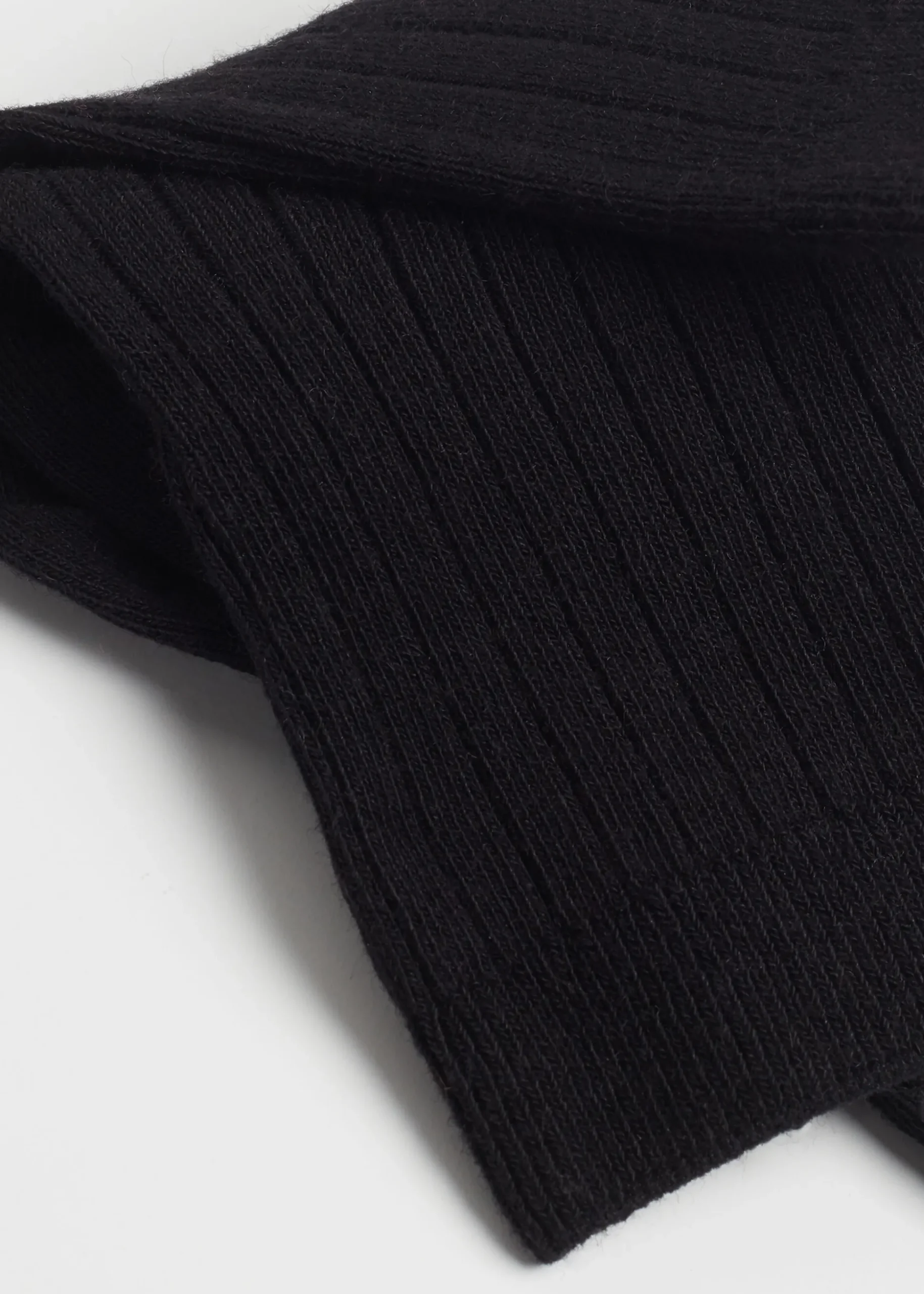 Chaussettes Courtes Cotelees En Coton Et Cachemire