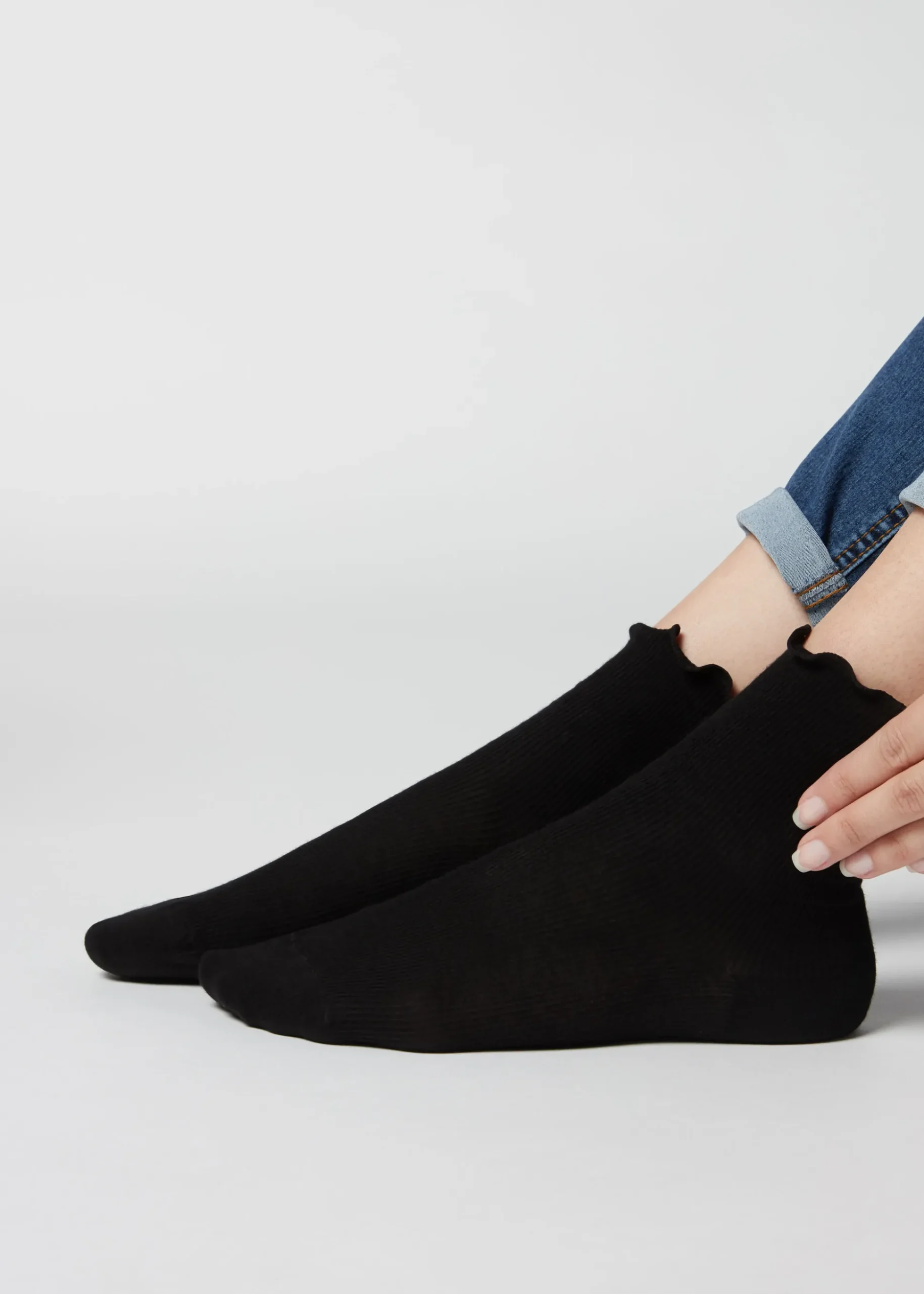 Chaussettes Courtes En Coton Cotelees
