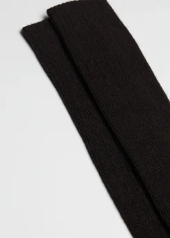 Chaussettes Longues Cotelees Avec Laine Et Cachemire Pour Homme