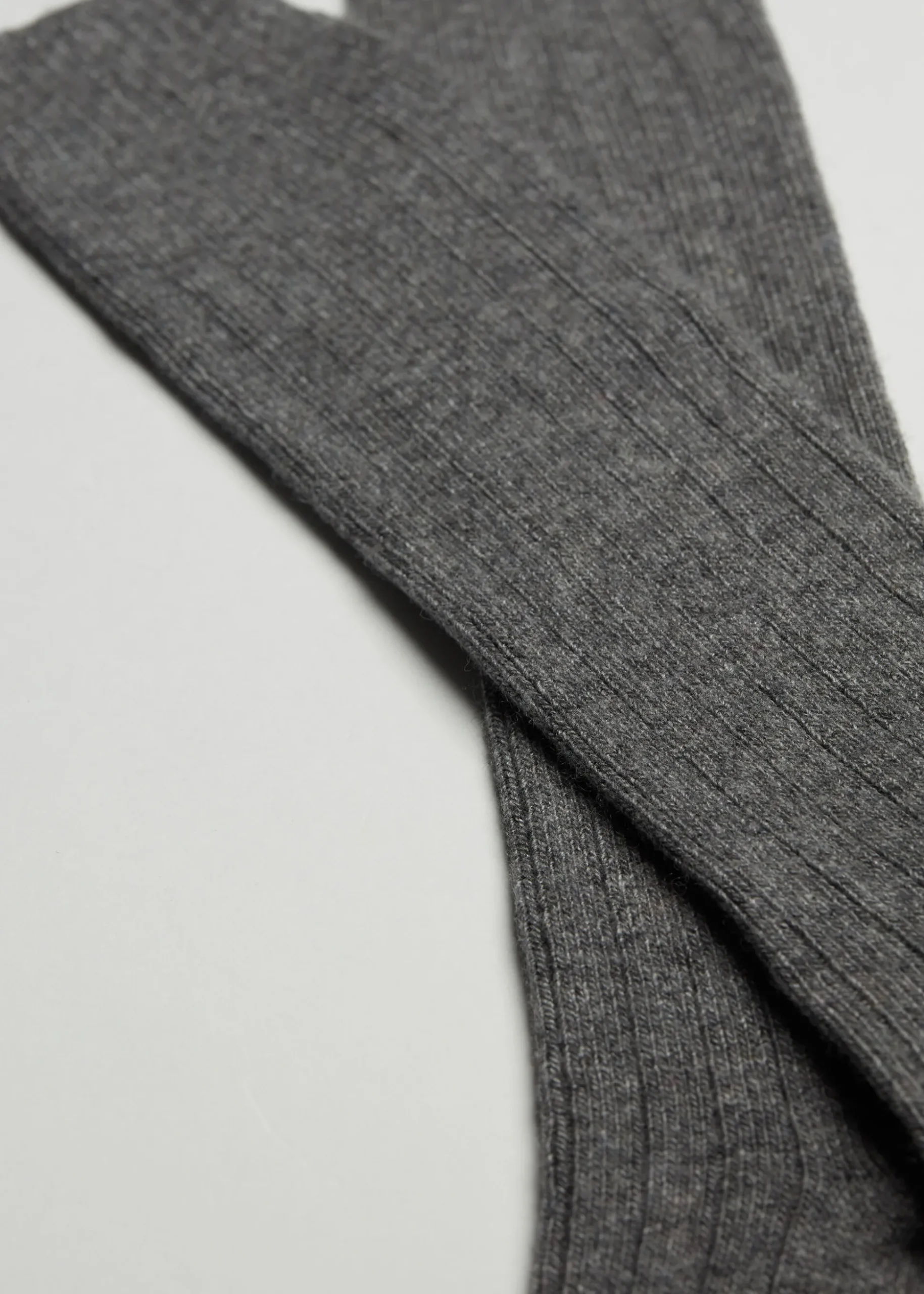 Chaussettes Longues Cotelees Avec Laine Et Cachemire Pour Homme