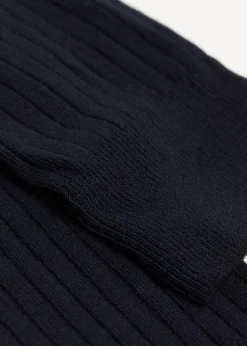 Chaussettes Longues Cotelees Avec Cachemire