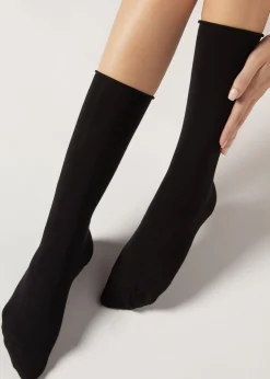 Chaussettes Longues En Coton Satine
