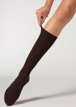 Chaussettes Longues En Coton Satine