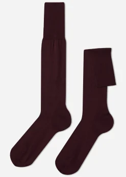 Chaussettes Longues En Fil D'Ecosse Pour Homme
