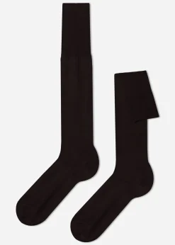 Chaussettes Longues En Fil D'Ecosse Pour Homme