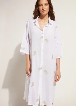 Chemise Mi-Longue Broderies Bandana Metallisee