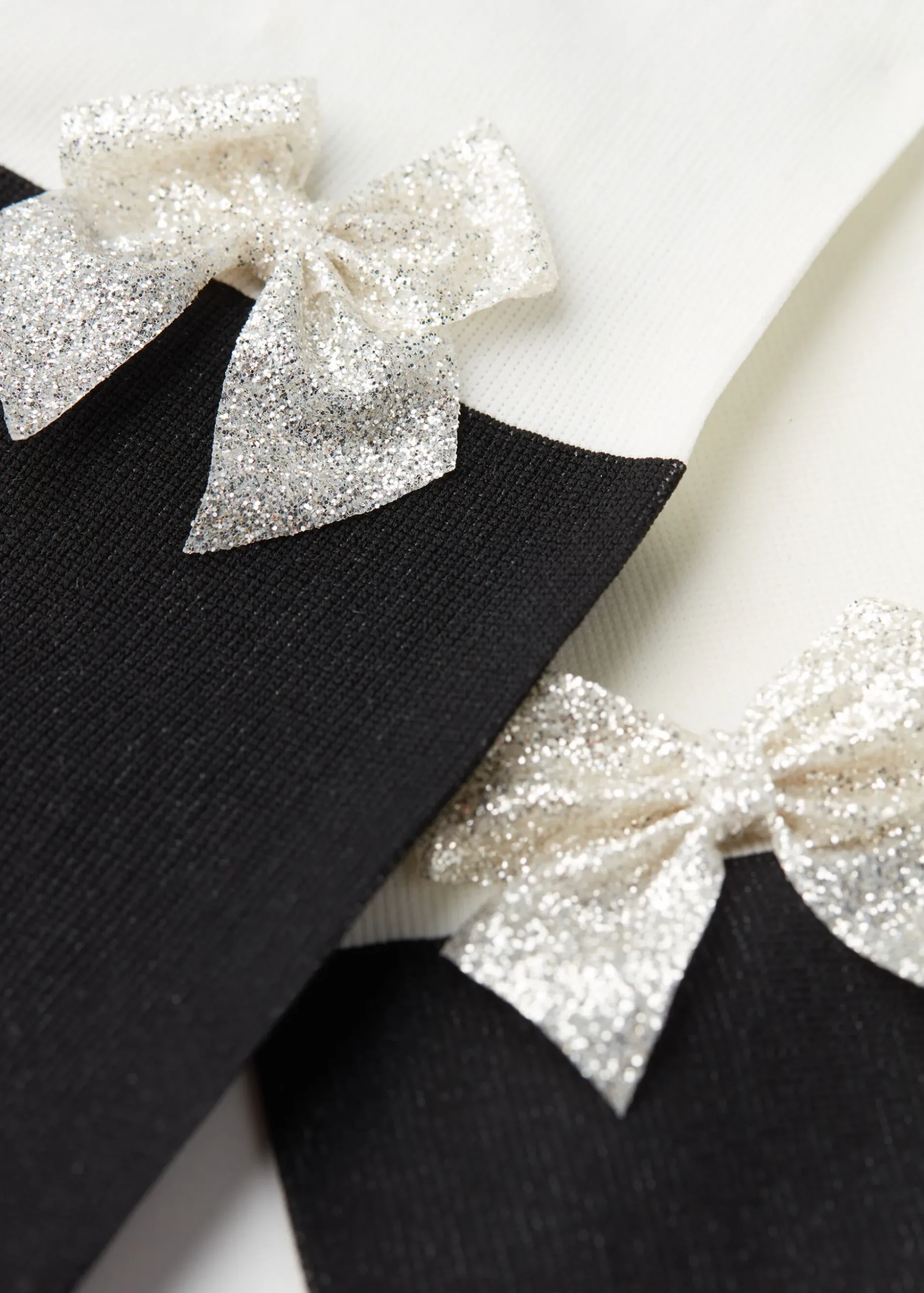 Collant Effet Chaussettes Hautes Noeud Pour Fille