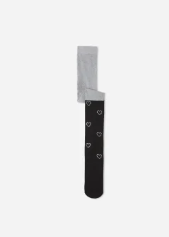 Collant Effet Chaussettes Hautes Coeur En Strass Pour Fille