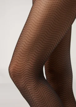 Collant Resille Motif Vagues