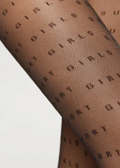 Collant Transparent 30 Deniers Inscription « Girls Support Girls »