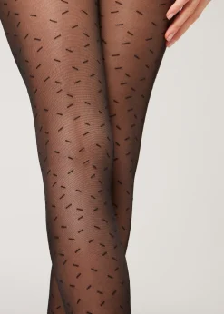 Collant Transparent 30 Deniers Petit Pointille Sur L'Ensemble