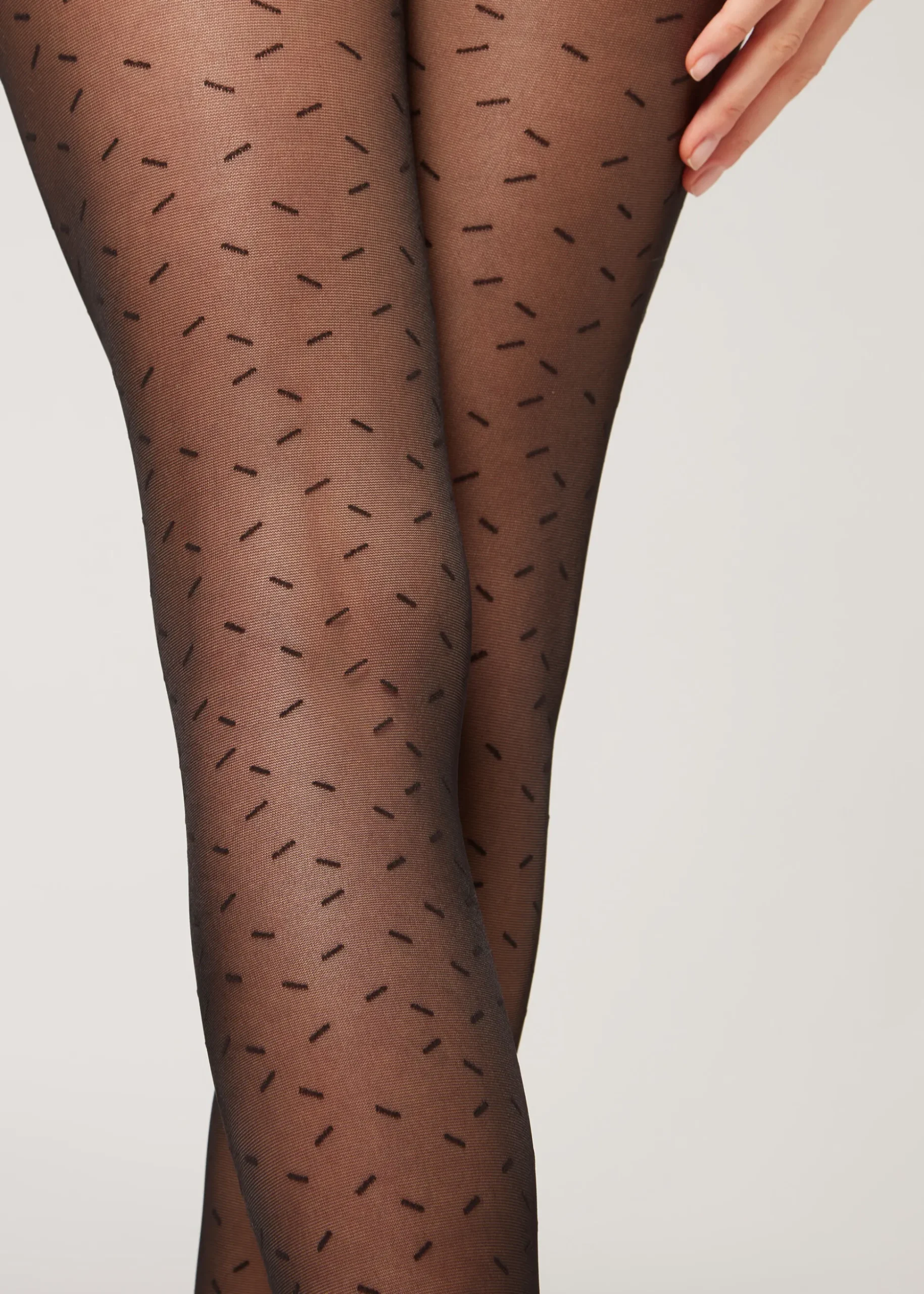 Collant Transparent 30 Deniers Petit Pointille Sur L'Ensemble