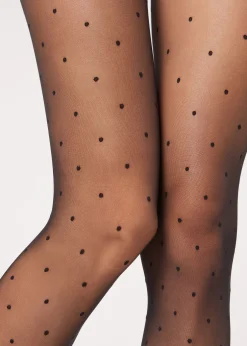 Collant Voile 20 Deniers A Motifs Pois
