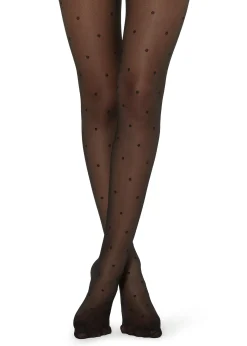 Collant Voile 30 Deniers A Motifs Pois