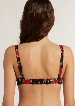 Haut De Maillot Balconnet A Motifs Roses Et Animalier Nizza
