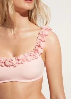 Haut De Maillot Bandeau Asymetrique A Fleurs Honolulu