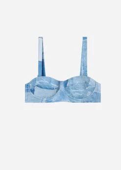 Haut De Maillot Bandeau Rembourre Denim Ibiza