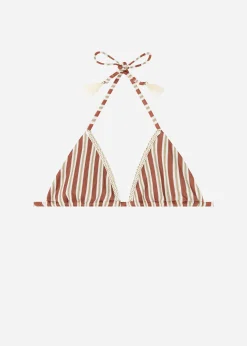 Haut De Maillot Triangle Rembourrage Amovible A Rayures Rodi