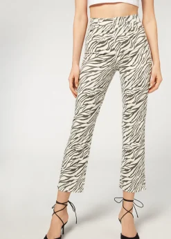 Jean Court A Taille Haute Et Pattes D'Elephant