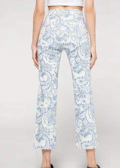 Jean Court A Taille Haute Et Pattes D'Elephant