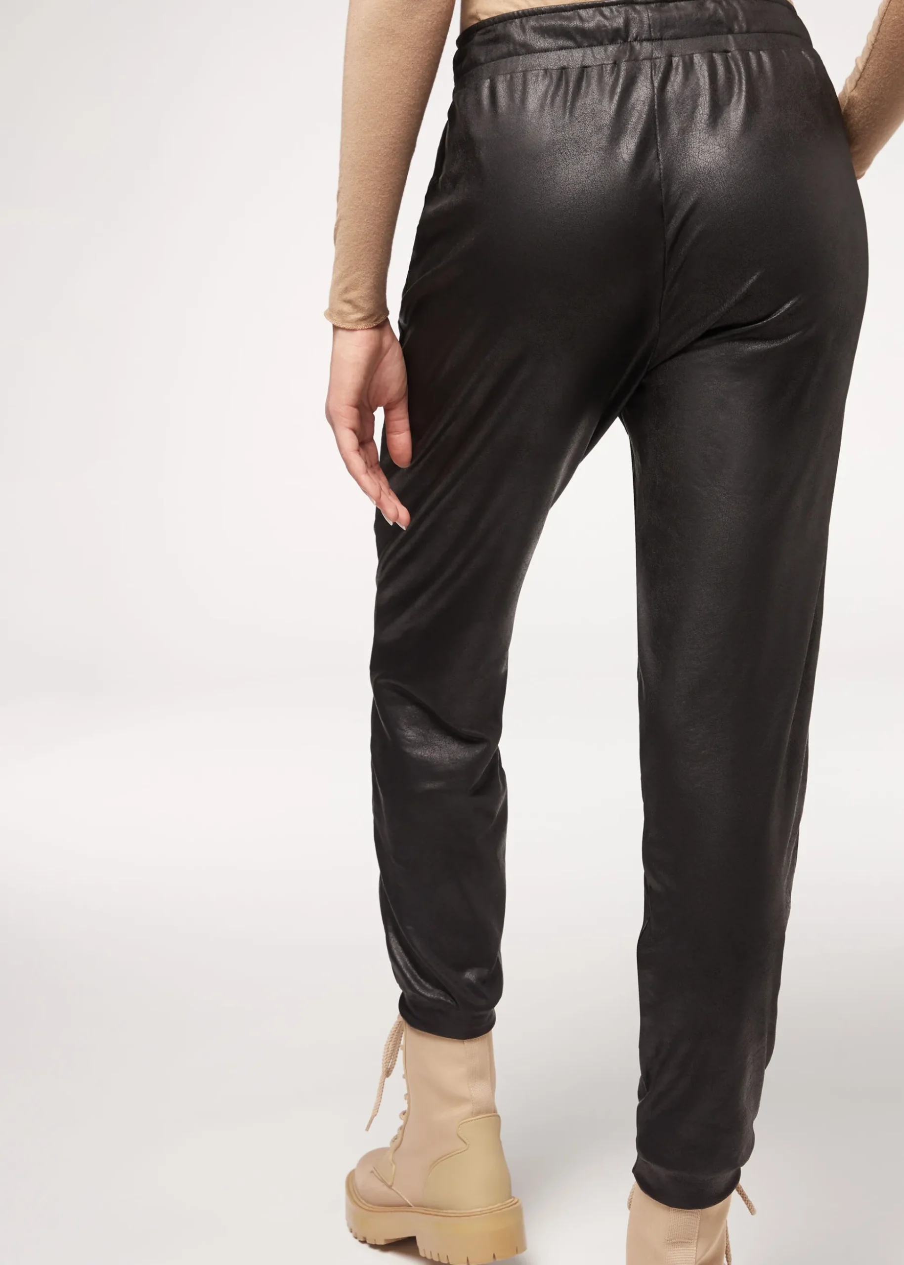 Jogger Thermique Effet Cuir