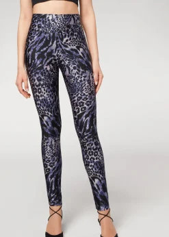 Legging Brillant Sport Motif Animalier