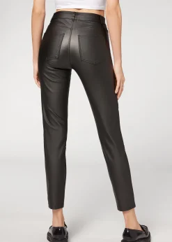 Legging Motard Skinny Enduit