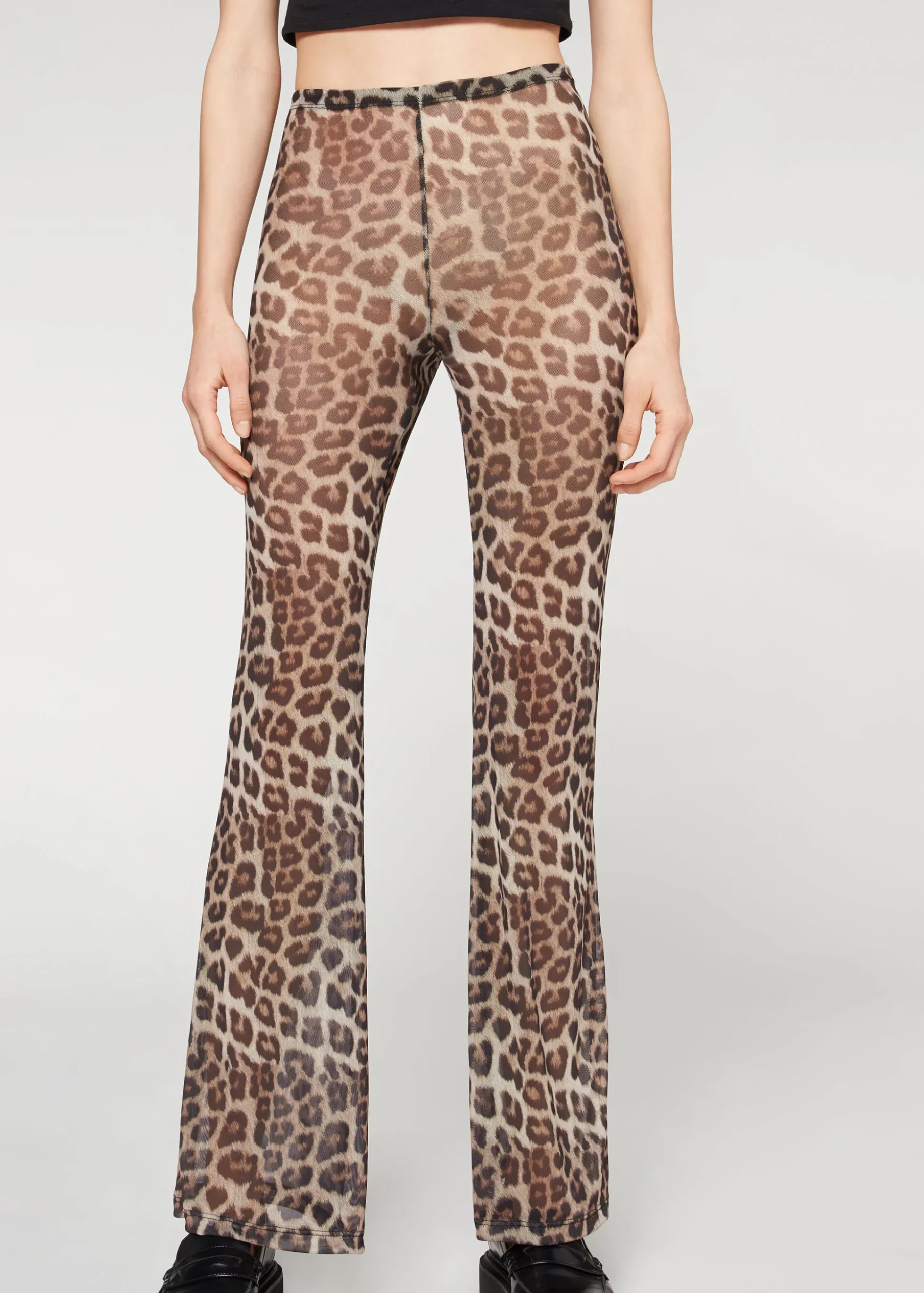 Legging Pattes D'Elephant En Tulle Imprime
